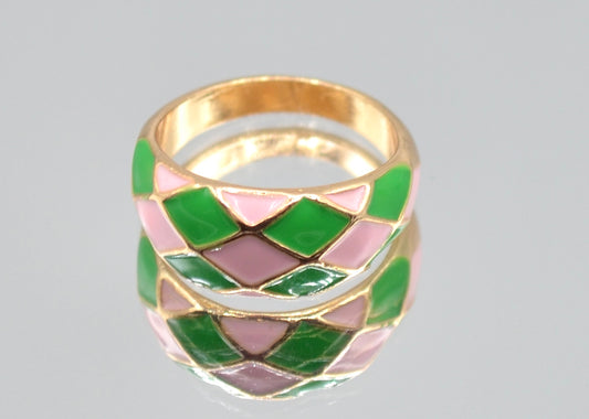 Multi Colour Enamel Ring