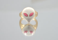 Pink Eye Enamel Ring