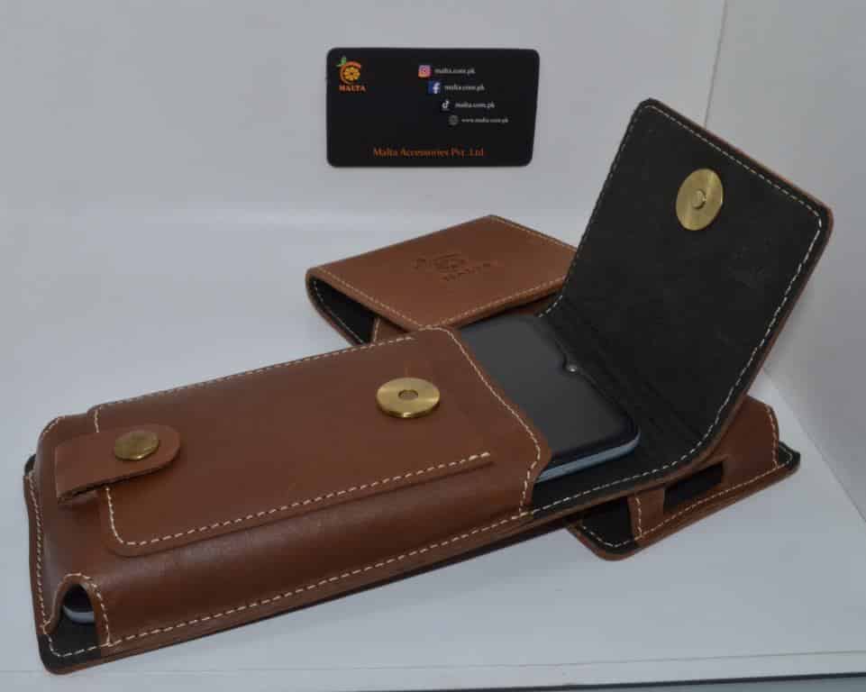 Brown leather Mobile Pouch