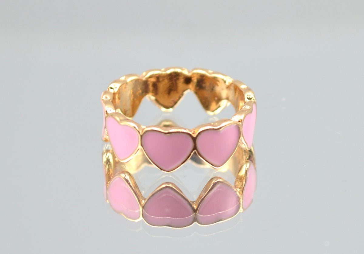 Multi Hearts Enamel Rings