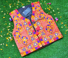 Malta Traditional Embroidery Koti With Multi Colors