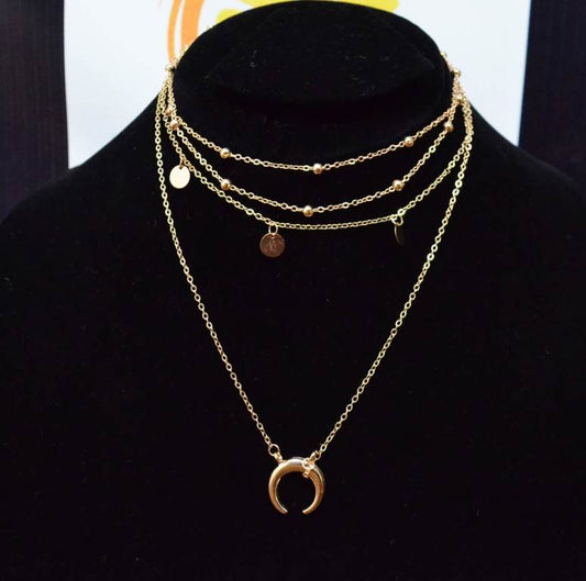 Moon Multi Layered Necklace