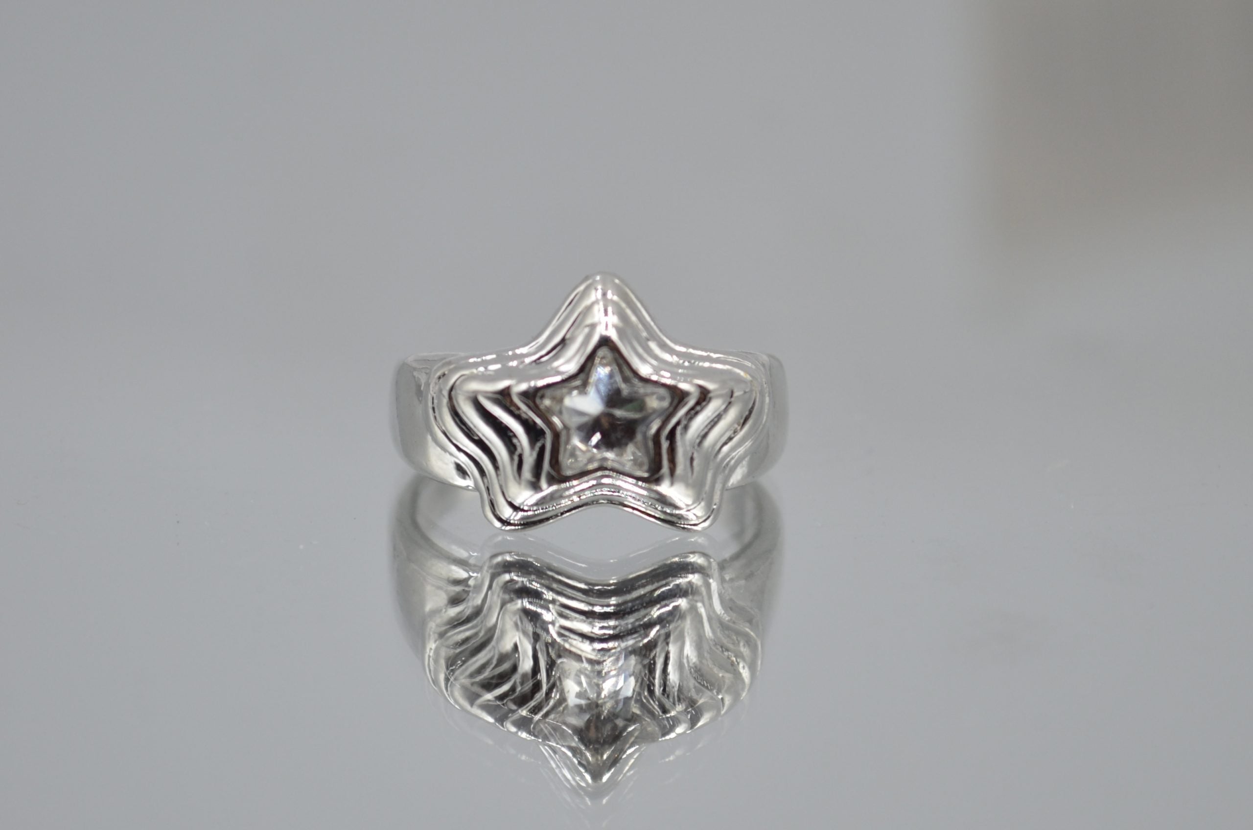 Silver Star Enamel Ring