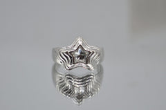 Silver Star Enamel Ring