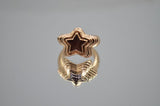 Beautiful Gold-Plated Brown Star Enamel  Ring