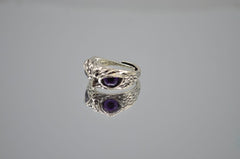 Beautiful Blue Eagle Eye  Enamel  Ring