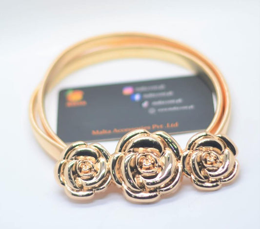 Rose flowers Shape Buckle Waist Belt