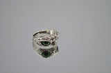 Beautiful Green Eagle Eye  Enamel  Ring