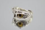 Beautiful Yellow Eagle Eye  Enamel  Ring
