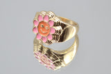 Smiley Flower Enamel Ring