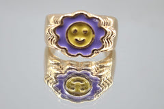 Smiley Flower Enamel Ring