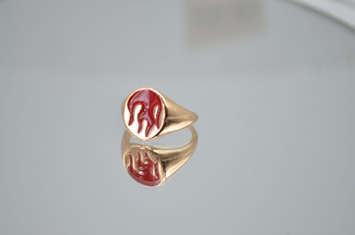 Red Enamel Ring