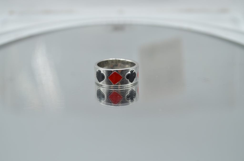 Spades Style Silver Ring