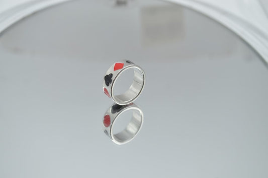 Spades Style Silver Ring