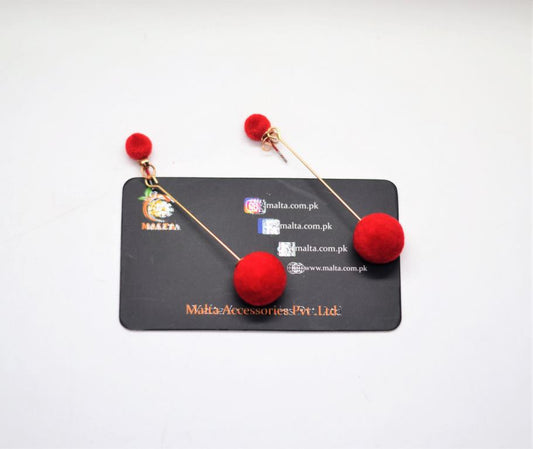 Red Ball Earings