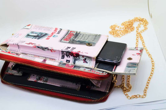 uk printed clutch & mobile pouch