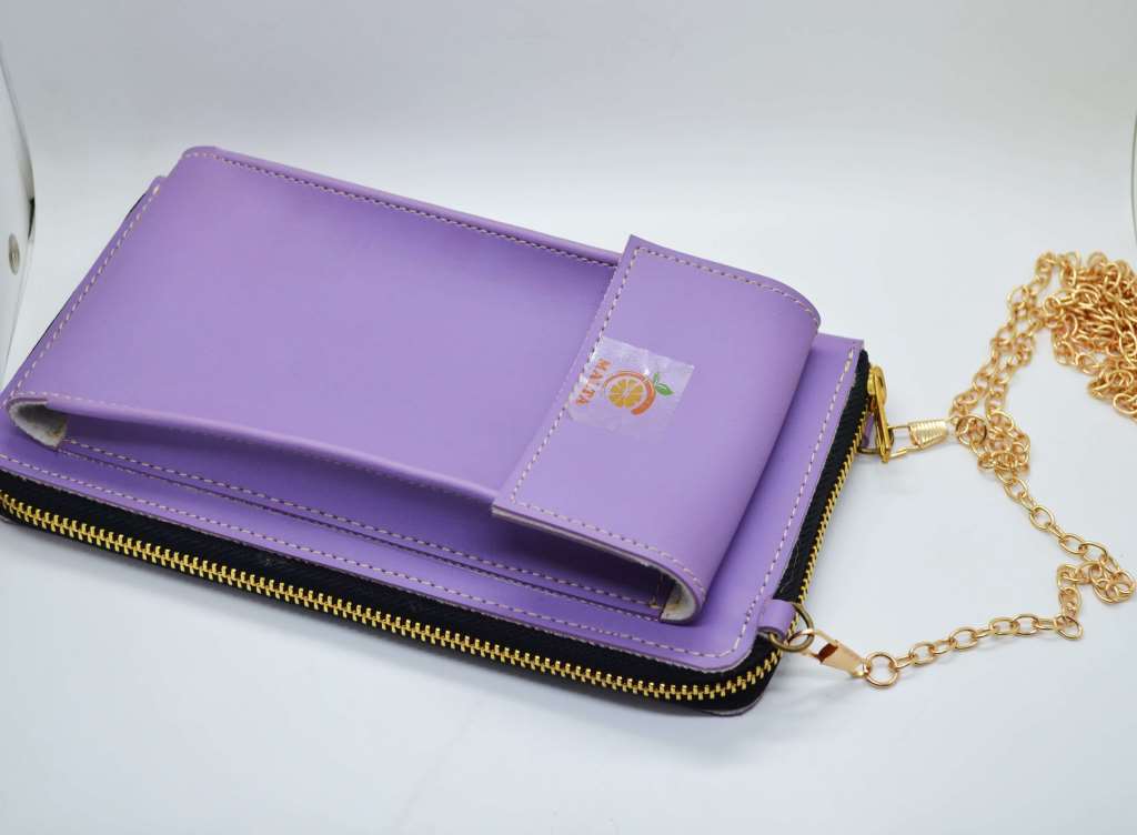 Purple clutch & mobile pouch