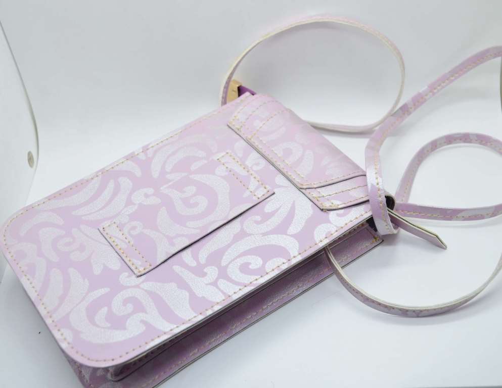 lite purple printed crossbody & belt pouch