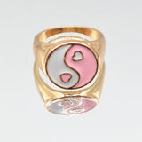 Pink & White Multi Colour Heart Style Ring