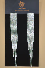 Rhinestone Elegant Simple Rectabgular Tassel Earring