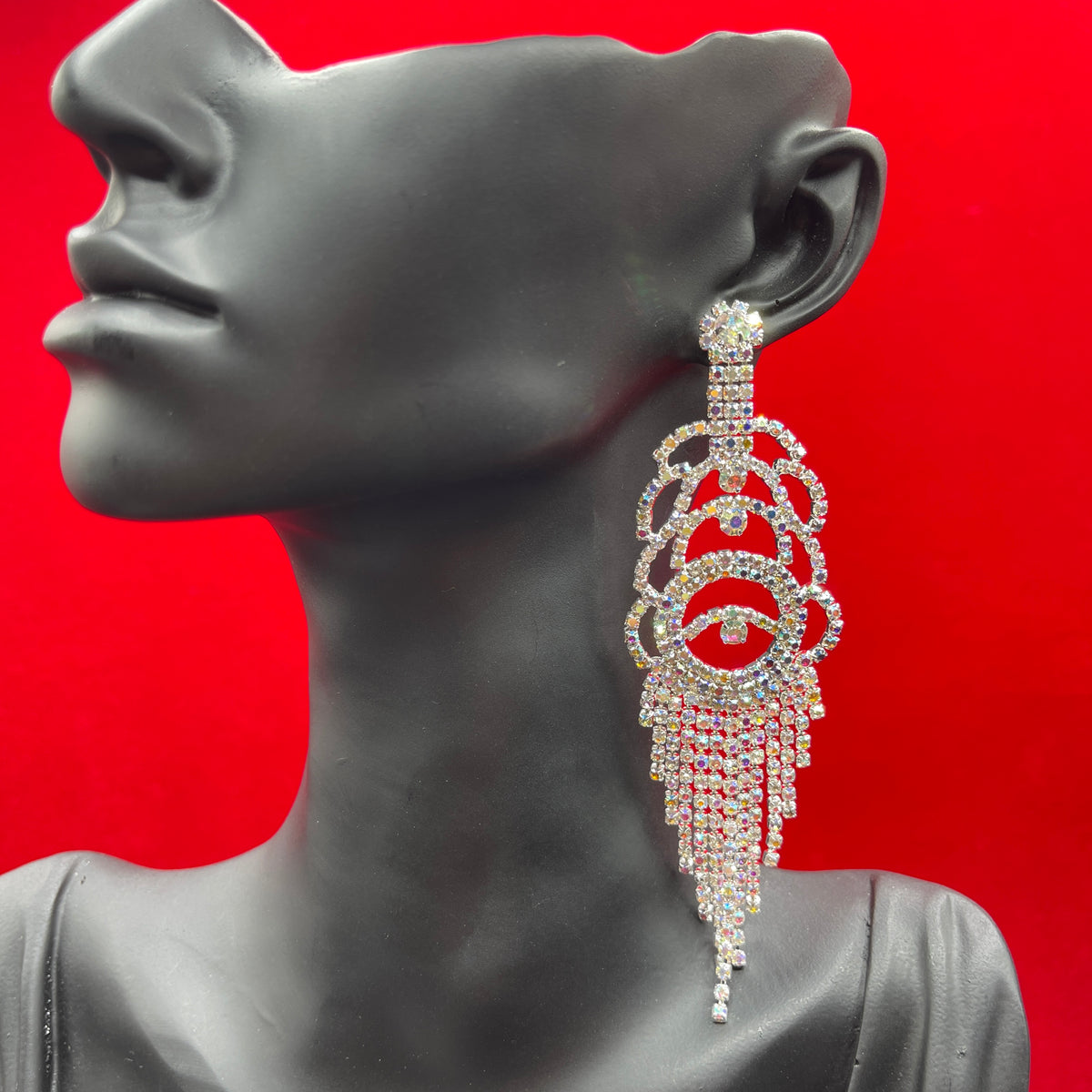 Rhinestone Elegant Round Tassle Earings