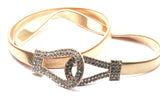 Zarkoon Buckle Metallic Elastic Belt