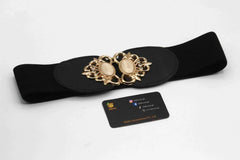 Crown Wide Leather Elastic Belt