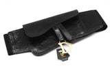 D Black Wide Leather Elastic Belt