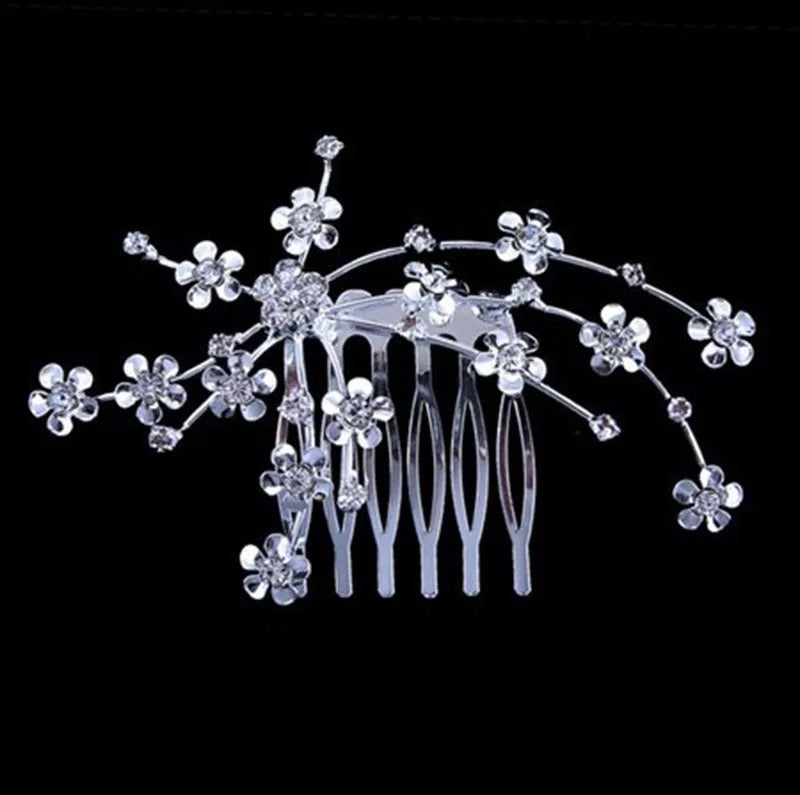 Flower Stone Hair Comb