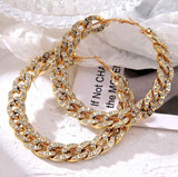 Golden Curb Chain Large Hoop