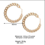 Golden Curb Chain Large Hoop