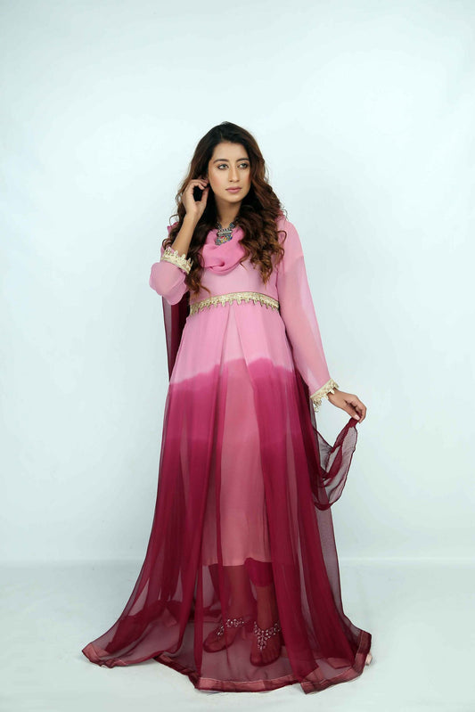 Pink Dye & Tie Maxi