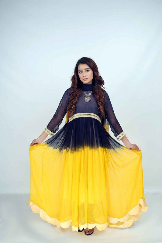 Blue Dye & Tie Maxi
