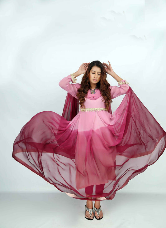 Pink Dye & Tie Maxi