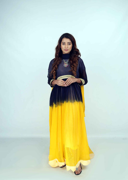 Blue Dye & Tie Maxi