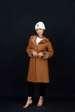 Fur Collar long coat(Mustard color)