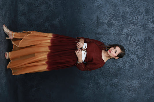 Mehroon Gold-Maxi