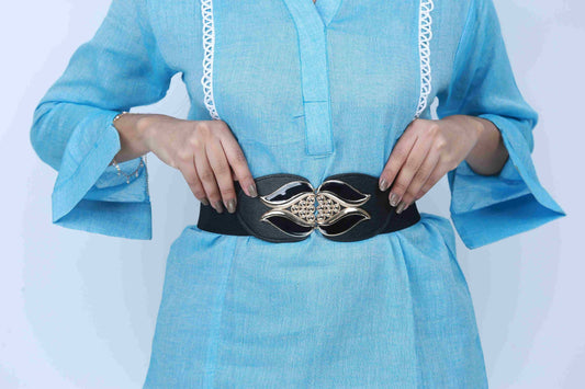 Golden Pearl Wide Elastic Belt