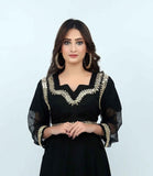 Black with Embroidery & Mirror work Maxi