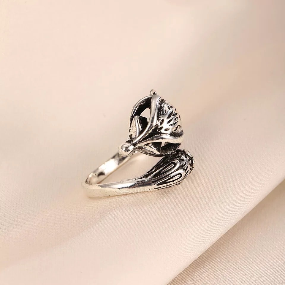 Silver Style Enamel Ring