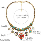 Colorful Beads Crystal Flower Necklace