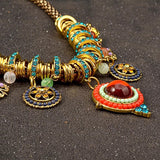 Colorful Beads Crystal Flower Necklace