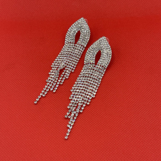Tussel Style Rhinestone Earings