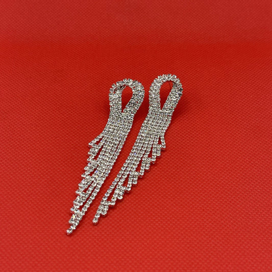 Stylish Tussel Rhinestone Earrings