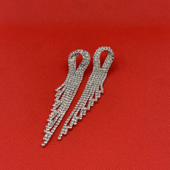 Stylish Tussel Rhinestone Earrings