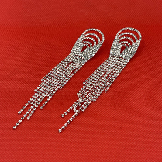 Shining Tussel Rhinestone Earrings