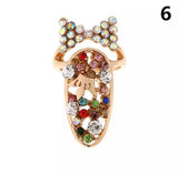 Rhainestone multicolor bow Nail Ring