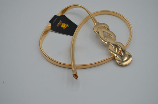 Waist Skinny Metal Elastic