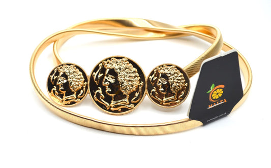 Triple Coin Style Golden Belt