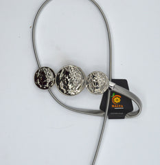 Triple Coin Style Silver Elastic Belt
